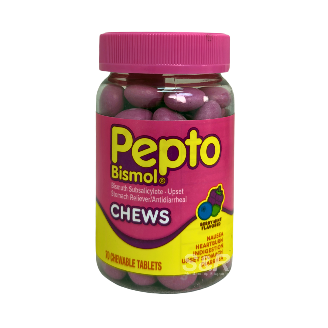 Pepto Bismol Stomach Reliever Chews 70 Tablets